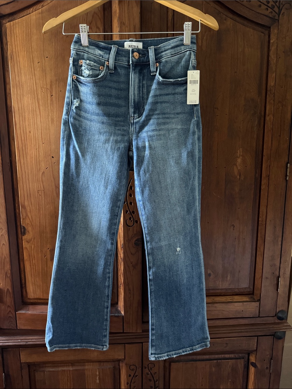 NWT PISTOLA LENNON HIGH RISE CROP FLARE JEAN. 24 PETITE.